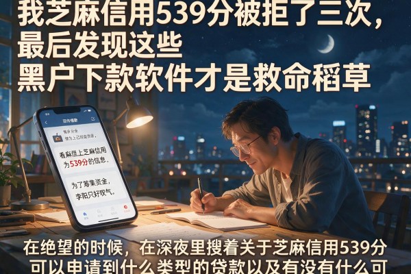 我芝麻信用539分被拒了三次，最后发现这些黑户下款软件才是救命稻草