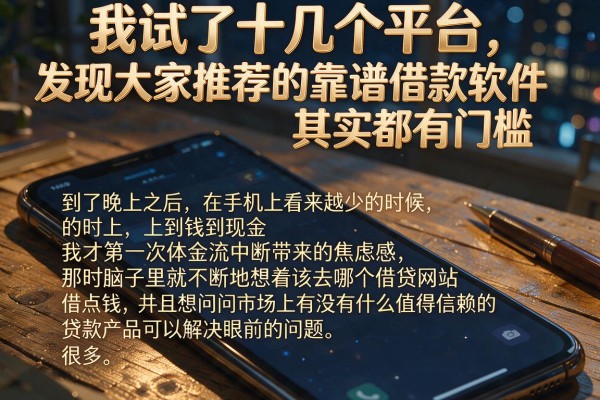 我试了十几个平台，发现大家推荐的靠谱借款软件其实都有门槛