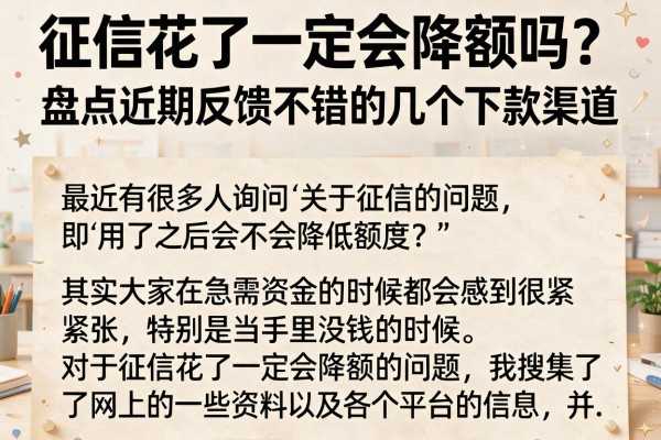 征信花了一定会降额吗？盘点近期反馈不错的几个下款渠道