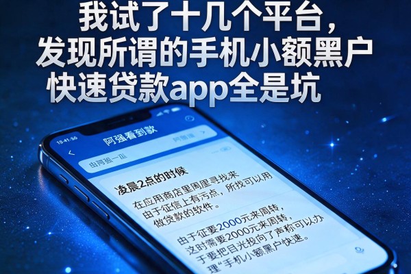 我试了十几个平台，发现所谓的手机小额黑户快速贷款app全是坑