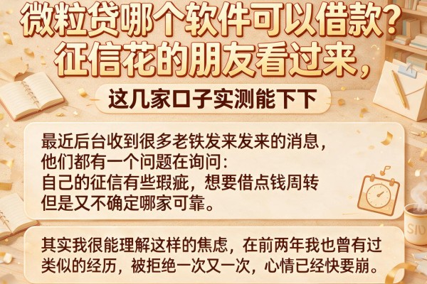 微粒贷哪个软件可以借款？征信花的朋友看过来，这几家口子实测能下