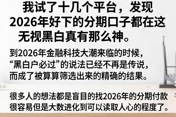 我试了十几个平台，发现2026年好下的分期口子都在这，无视黑白真有那么神