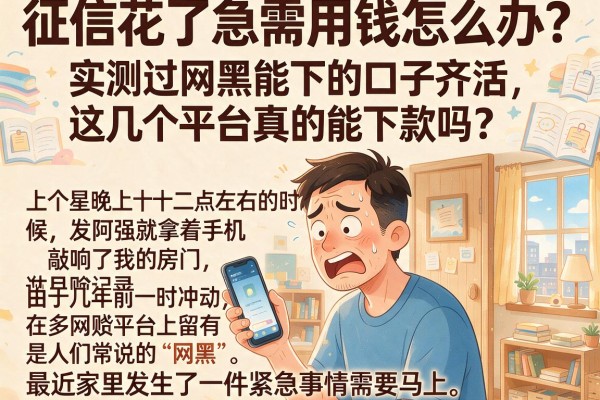 征信花了急需用钱怎么办？实测过网黑能下的口子齐活，这几个平台真的能下款吗？