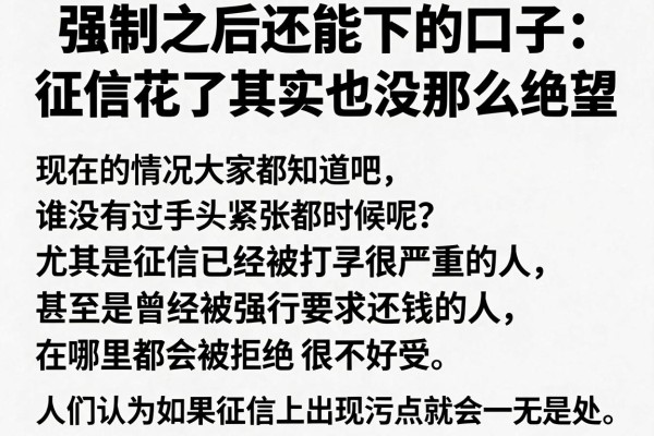 强制之后还能下的口子：征信花了其实也没那么绝望