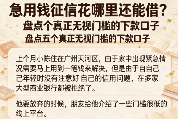 急用钱征信花哪里还能借？盘点五个真正无视门槛的下款口子