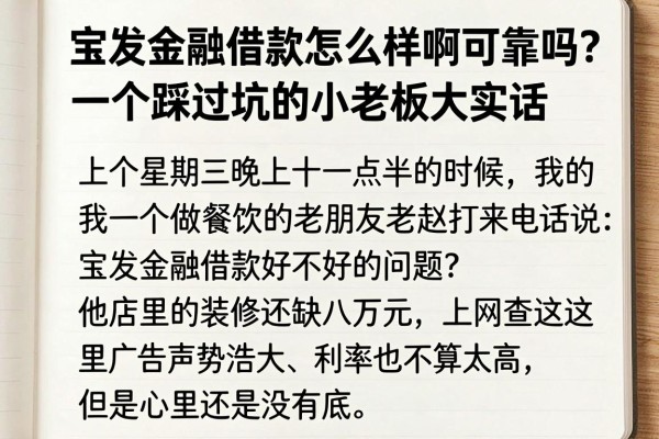 宝发金融借款怎么样啊可靠吗？一个踩过坑的小老板大实话