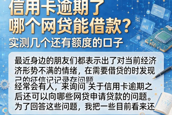 信用卡逾期了哪个网贷能借款？实测几个还有额度的口子