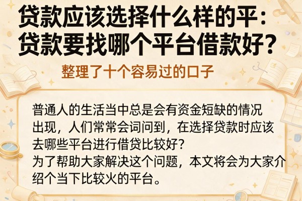 贷款要找哪个平台借款好？整理了十个容易过的口子