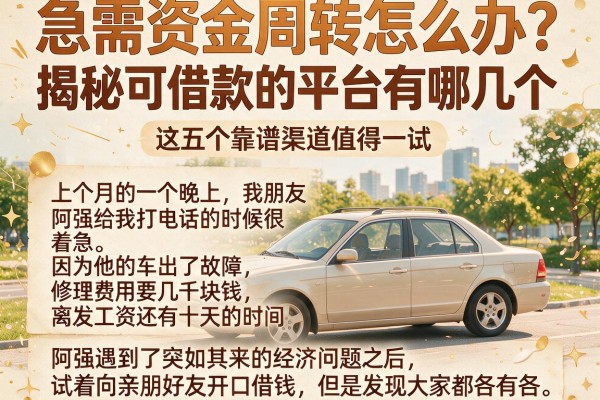 急需资金周转怎么办？揭秘可借款的平台有哪几个，这五个靠谱渠道值得一试