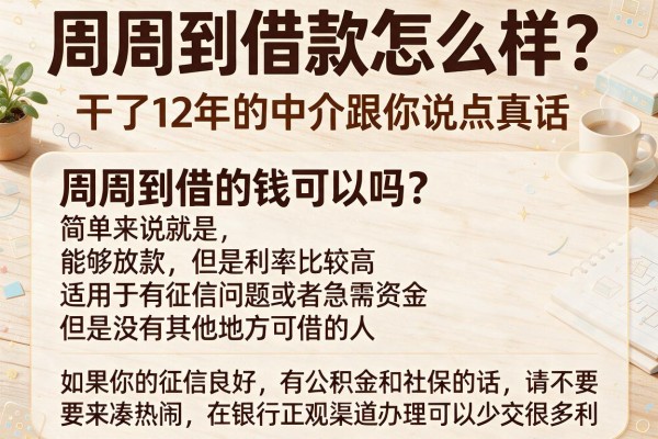 周周到借款怎么样？干了12年的中介跟你说点真话