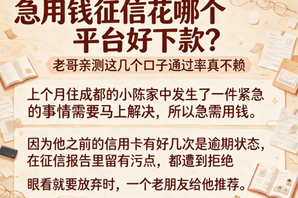 急用钱征信花哪个平台好下款？老哥亲测这几个口子通过率真不赖