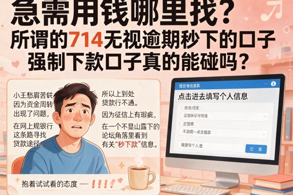 急需用钱哪里找？所谓的714无视逾期秒下的口子强制下款口子真的能碰吗？