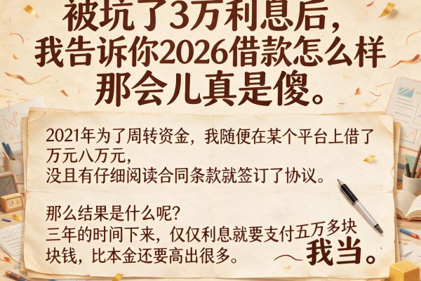 被坑了3万利息后，我告诉你2026借款怎么样
