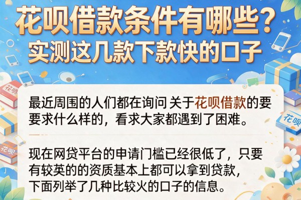 花呗借款条件有哪些？实测这几款下款快的口子