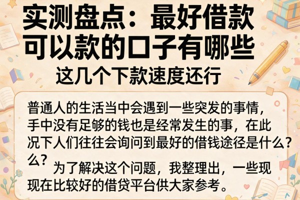 实测盘点：最好借款的口子有哪些，这几个下款速度还行