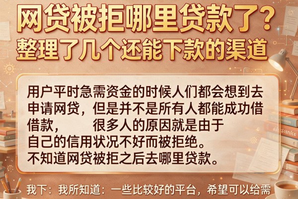 网贷被拒哪里贷款了？整理了几个还能下款的渠道