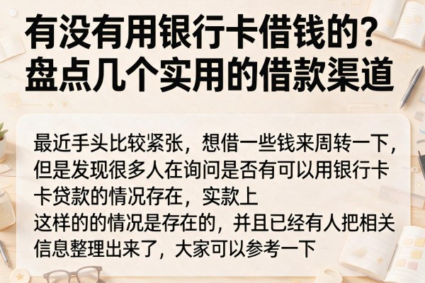 有没有用银行卡借钱的？盘点几个实用的借款渠道