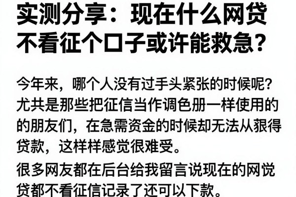 实测分享：现在什么网贷不看征信记录？这几个口子或许能救急