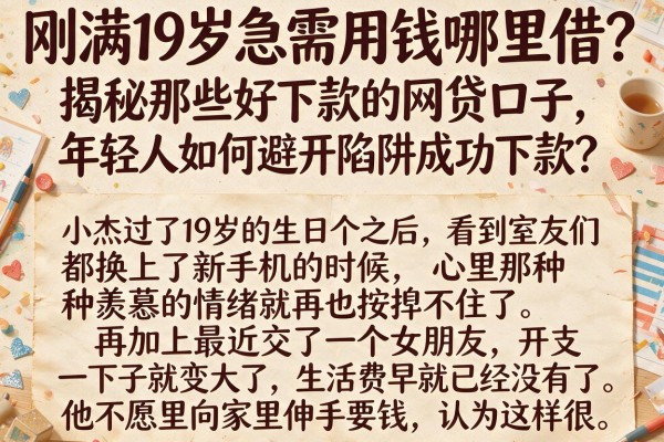 刚满19岁急需用钱哪里借？揭秘那些好下款的网贷口子，年轻人如何避开陷阱成功下款？