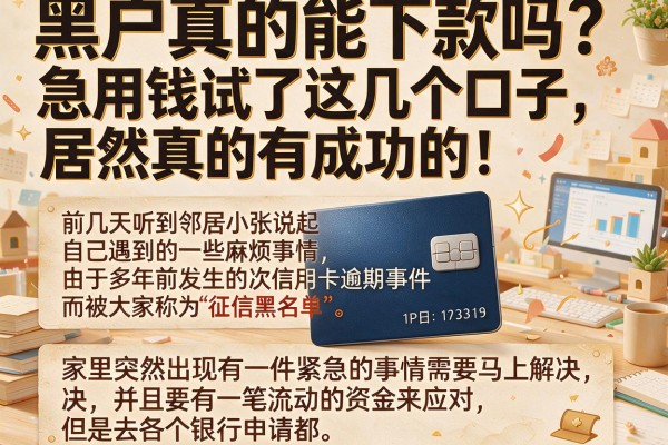 黑户真的能下款吗？急用钱试了这几个口子，居然真的有成功的！
