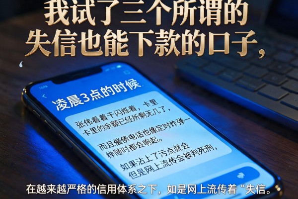 我试了三个所谓的失信也能下款的口子，结果有些意外