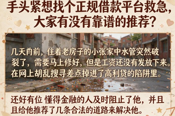 手头紧想找个正规借款平台救急，大家有没有靠谱的推荐？