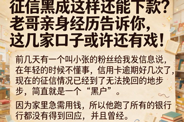 征信黑成这样还能下款？老哥亲身经历告诉你，这几家口子或许还有戏！_1
