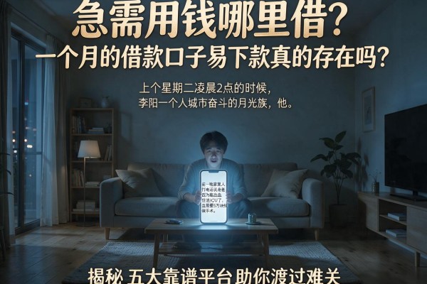 急需用钱哪里借？一个月的借款口子易下款真的存在吗？揭秘五大靠谱平台助你渡过难关