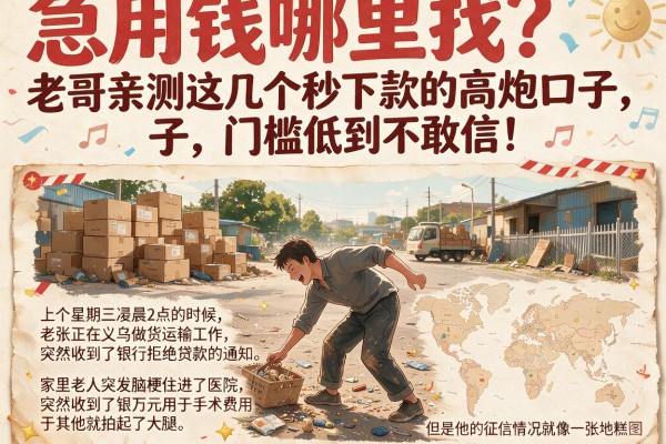 急用钱哪里找？老哥亲测这几个秒下款的高炮口子，门槛低到不敢信！