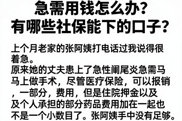 急需用钱怎么办？有哪些社保能下的口子？这几个靠谱平台或许能帮到你