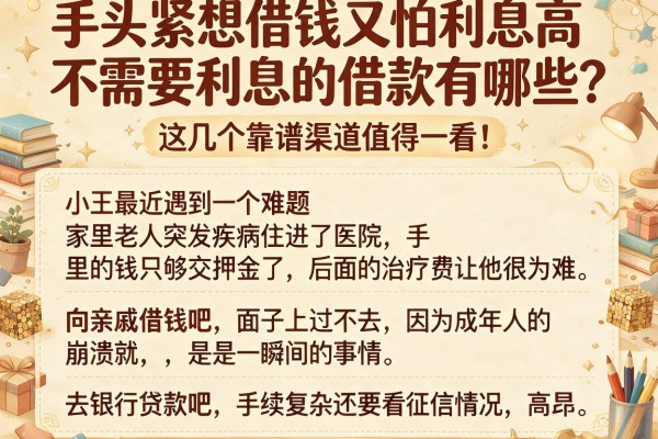 手头紧想借钱又怕利息高？不需要利息的借款有哪些？这几个靠谱渠道值得一看！