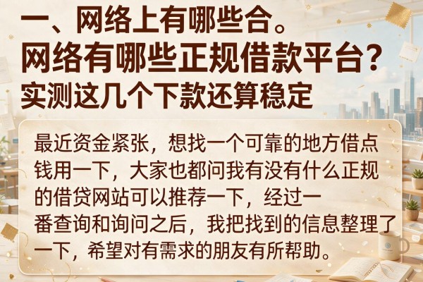 网络有哪些正规借款平台？实测这几个下款还算稳定