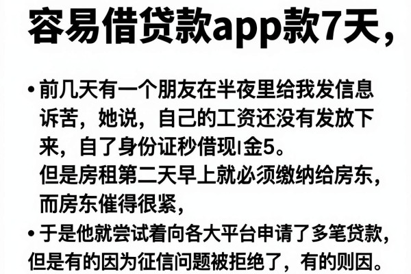 容易借贷款app款7天，细致阐述5个手机身份证秒借现金的app