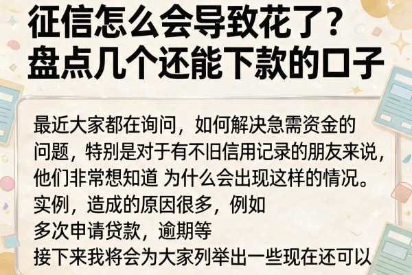 征信怎么会导致花了？盘点几个还能下款的口子