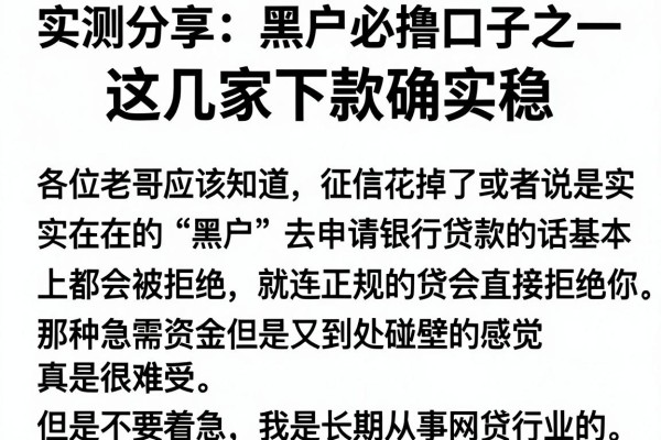 实测分享：黑户必撸口子之一，这几家下款确实稳