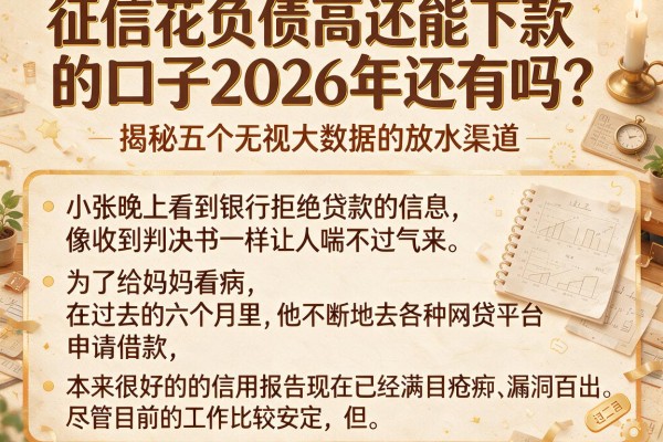 征信花负债高还能下款的口子2026年还有吗？揭秘五个无视大数据的放水渠道