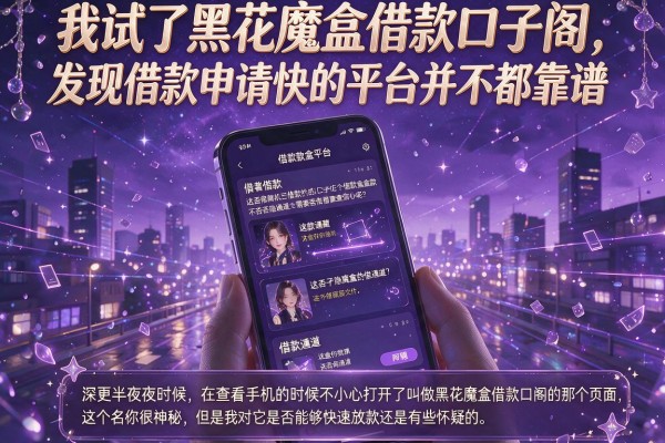 我试了黑花魔盒借款口子阁，发现借款申请快的平台并不都靠谱