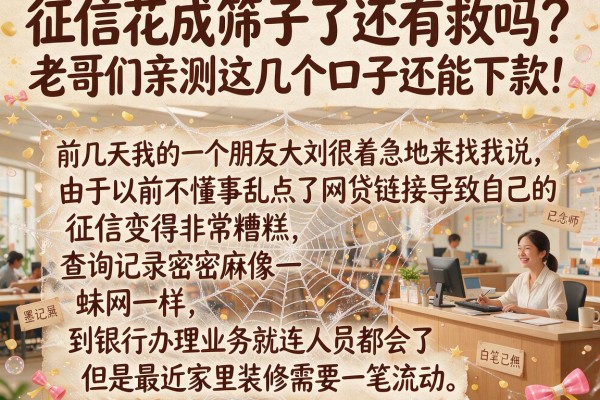 征信花成筛子了还有救吗？老哥们亲测这几个口子还能下款！