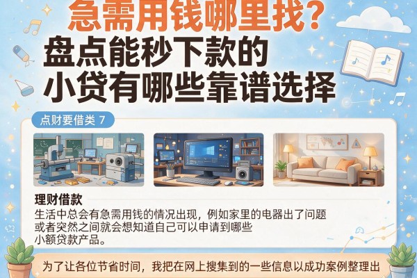 急需用钱哪里找？盘点能秒下款的小贷有哪些靠谱选择