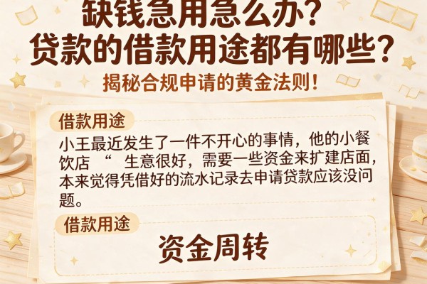 缺钱急用怎么办?贷款的借款用途都有哪些?揭秘合规申请的黄金法则!