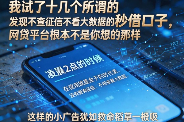 我试了十几个所谓的秒借口子，发现不查征信不看大数据的网贷平台根本不是你想的那样