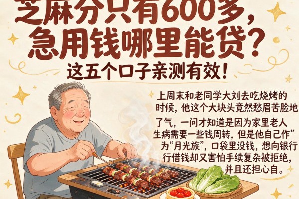 芝麻分只有600多，急用钱哪里能贷？这五个口子亲测有效！