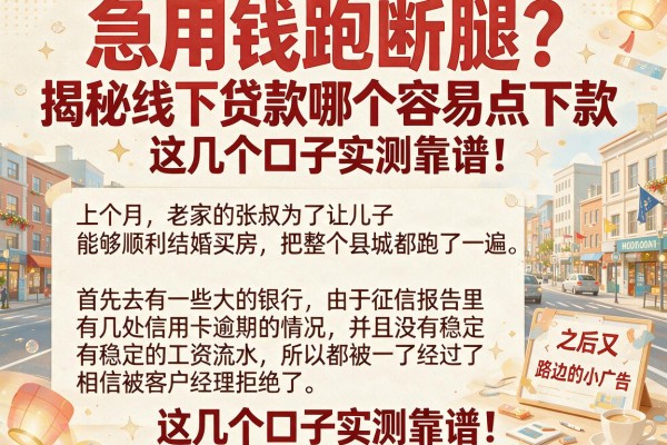 急用钱跑断腿？揭秘线下贷款哪个容易点下款，这几个口子实测靠谱！