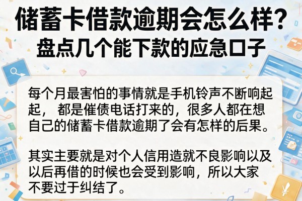 储蓄卡借款逾期会怎么样？盘点几个能下款的应急口子