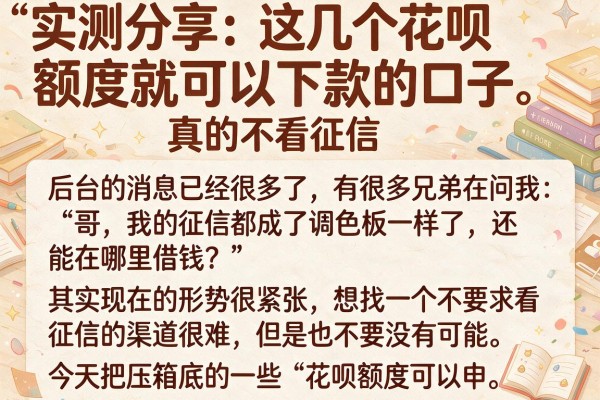 实测分享：这几个花呗额度就可以下款的口子，真的不看征信
