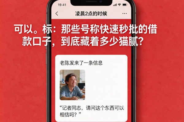 那些号称快速秒批的借款口子，到底藏着多少猫腻？