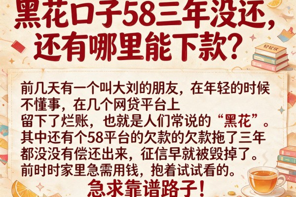 黑花口子58三年没还，还有哪里能下款？急求靠谱路子！