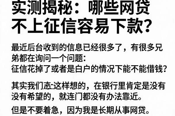 实测揭秘：哪些网贷不上征信容易下款？这5个口子或许能解你的燃眉之急