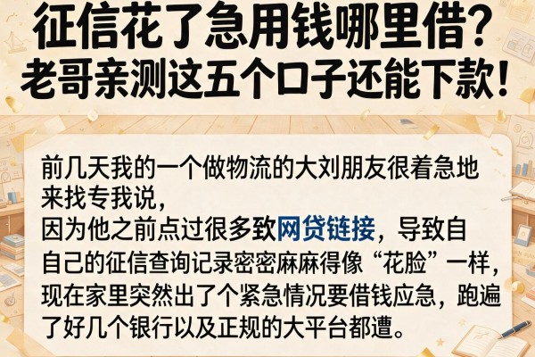 征信花了急用钱哪里借？老哥亲测这五个口子还能下款！