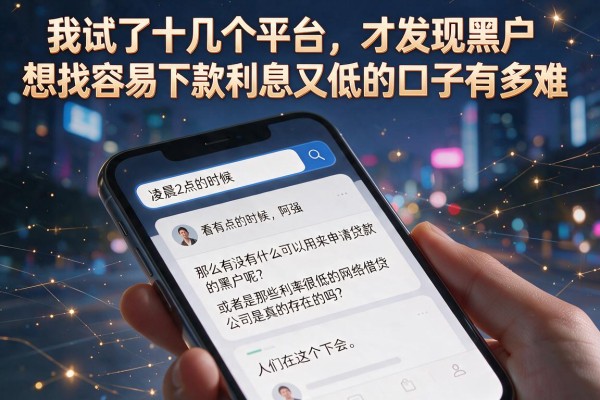 我试了十几个平台，才发现黑户想找容易下款利息又低的口子有多难